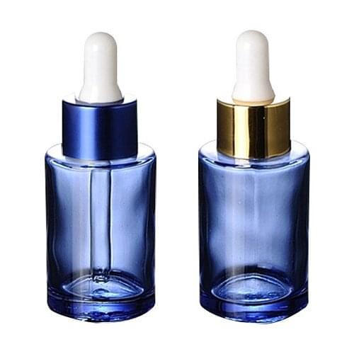 300pcs/lot 30ml Blue Glass Dropper Bottle Refillable Tea Tree Oil Essential Aromatherapy Perfume Container Liquid Pipette Bottle