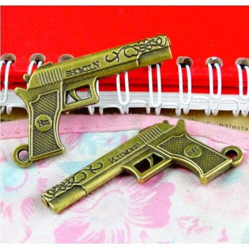 8pcs 52*28*4.4MM Antique Bronze Plated Gun Charms DIY Jewelry Pendant Fit Bracelets Necklaces Earrings Handmade Crafts