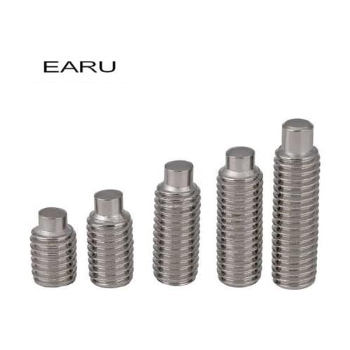 80 pieces M5*6 304 stainless steel DIN915 Srandard Convex Headless Socket Plug Set Screw Inner Hex Hexagon Hexagonal Head