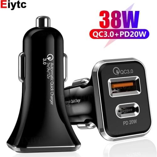 Car Charger Type C Fast USB Charger For iPhone 11 12 Xiaomi Car Charging Quick 4.0 3.0 Charge Mobile Phone PD Charger Dual Port