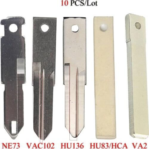 Kutery 10PCS/Lot Remote Car Key Blade For Renault Nissan Peugeot Citroen VAC102 HU136 VA2/VA6 HU83 NE73 Uncut Key Blank