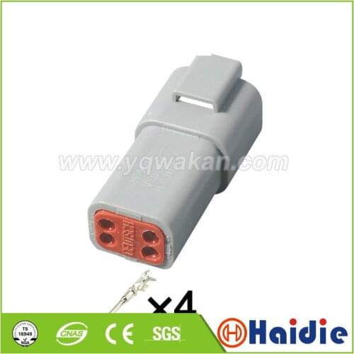 Free shipping 5sets auto 4pin plastic electric plug 4way waterproof wiring harness cable connector DT04-4P