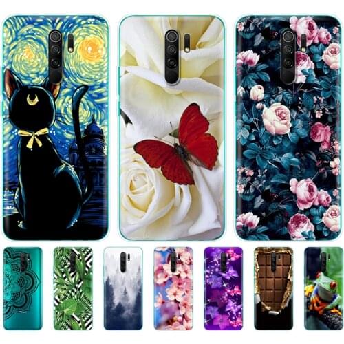For xiaomi redmi 9 Case Painting Silicon Soft TPU Back Phone Cover For redmi 9 Case 6.53 inch etui Full Protection Coque Bumper