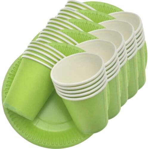40pcs Green Birthday Party Supplies Paper Plates Cups Wedding Bachelorette Decoration 2021 New Year Party Kids Baby Shower Favor