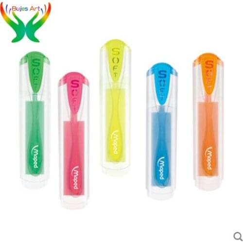 Maped Soft head fluorescent pen box of 12 Candy color marker pen Students use marker to draw the key points art supplies