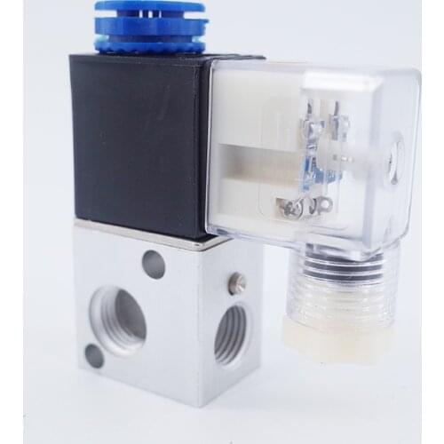 GOGO 3 way Pneumatic Aluminium solenoid valve 3V1-M5 3V1-06/08 Port M5, 1/8" 1/4" BSP AC DC micro control gas electric valve