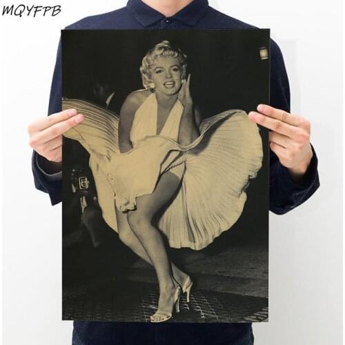 Movie Star Marilyn Monroe Kraft Paper Posters Wall Stickers Home Furnishings Decorative Paintings Gifts