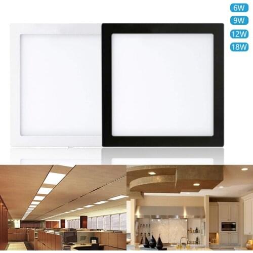 6W/9W/12W/18W Square Led Panel Light Surface Mounted Led ceiling Downlight AC85-265V + LED Driver for Kitchen/Bedroom/Bathroom