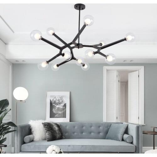 Rose Gold Chandelier Glass Bubble sputnik Chandelier Kitchen LED Salon Lounge Tree Branch Chandelier Lighting Fixtures