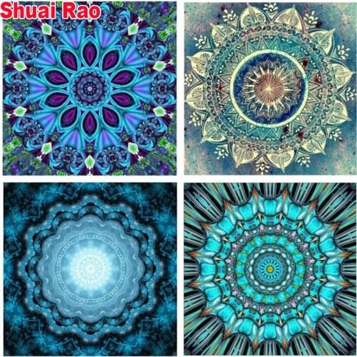 Mandala 4 Piece 5d pictures,Diy diamond painting Full Square Round puzzle diamond,Diamond painting Fantasy Flower Art ,S147