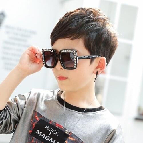 Fashion Vintage Square Frame Girls Sunglasses Classic Anti-blue Light Plastic Boys Sunglasses Kids Out Door Glasses Uv40