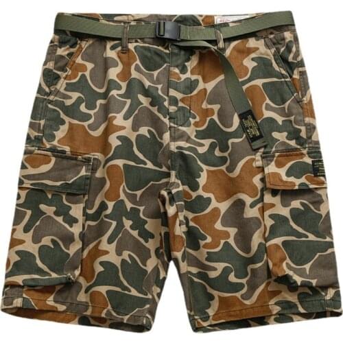 2020 New Arrival Cotton Drawstring Pockets Shorts Men Short Summer Pocket Camouflage Tooling American Casual Capris Loose Pants