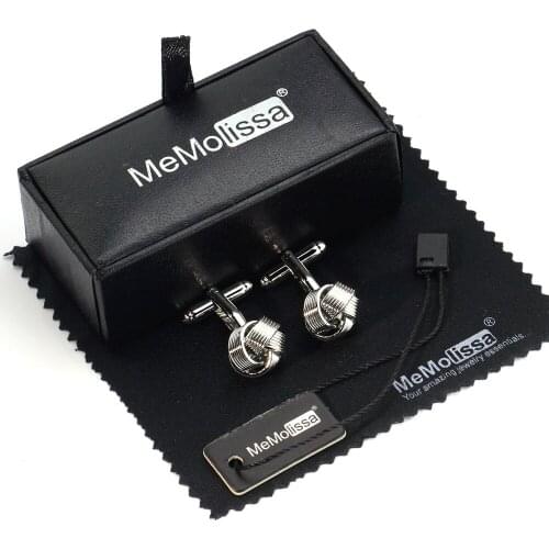 MeMolissa Cufflinks Set Classical Design Multi Layers Knot Cufflinks for Wedding Party Gift
