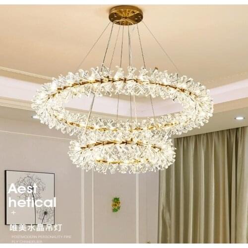 2021 New crystal flower ceiling chandelier led Luxury indoor lighting home decoration for Living Room Bedroom Restaurant G4 bulb