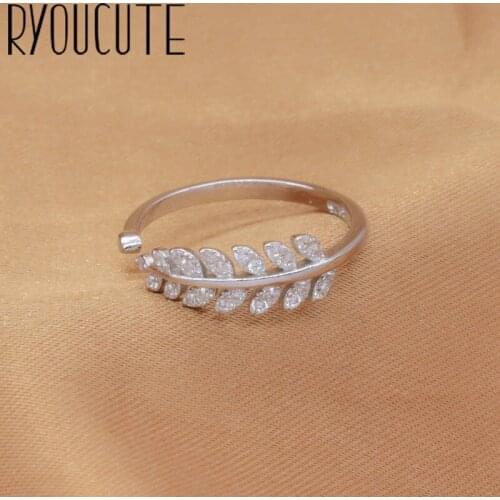 New Charming Open Crystal Leaf Ring for Women Vintage Boho Party Rings Gothic Punk Jewelry Gifts for Girls 2021