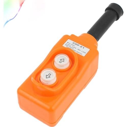 Orange Hoist Crane Pendant Pushbutton Switch Up Down Rainproof AC 380V 10A