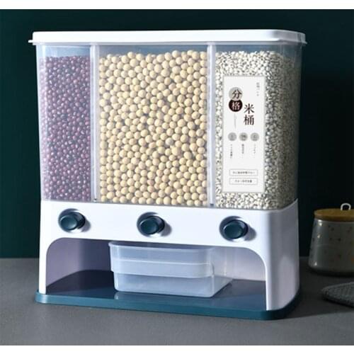 Transparent Sealed Storage Box Grains Food Storage Tank Wall-Mounted Moisture-Proof Rice Barrels Bean Dispenser