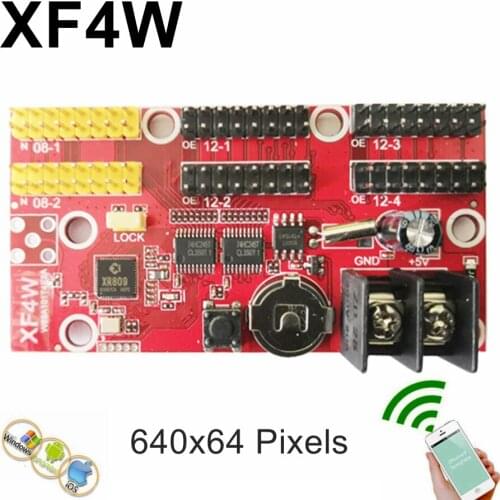 Kaler XF4W Wifi LED Control Card 640*64 Pixels Wireless P10 Display Sign Controller Support Phone Computer Operate Free Ship