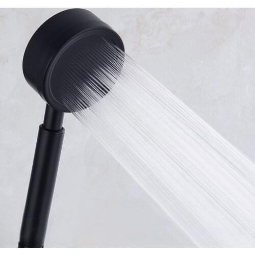 Black Stainless Steel Shower Head Handheld Wall Mounted High Pressure For Bathroom Water Saving Rainfall Shower Hose Holder Set