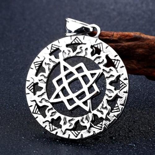Russian Carved Sided Pendants Norse Viking Charm Necklace Small Chorm jewelry For man