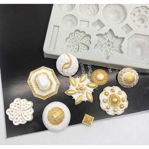 Diamond Gem Silicone Mold Chocolate fondant Cake Decorative Tool European-style vintage hand-driped candle moulds