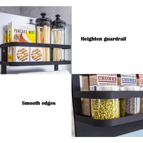 Foldable Refrigerator Organizer Magnetic Fridge Spice Rack Paper Towel Holder Multi-purpose Kitchen Storage Shelf JAN88