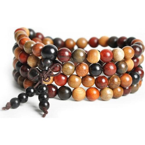 Tibetan Buddhism 108 Various Sandalwood Prayer Beads Mala Necklace