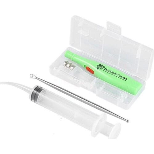 LED Earwax Removal Tool Kit Stainless Steel Earpick Tonsil Stone Extractor TK-ing