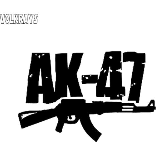 Volkrays Creative Car Sticker Coolest AK-47 Gun Accessories Reflective Waterproof Sunscreen High Quality Vinyl Decal,9cm*14cm