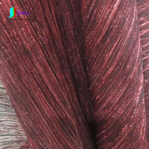 High Quality Wine Red Skirt Sew Handmade Diy Craft Metallic Fabric,Metal Feeling Stripe Fabric A0027L