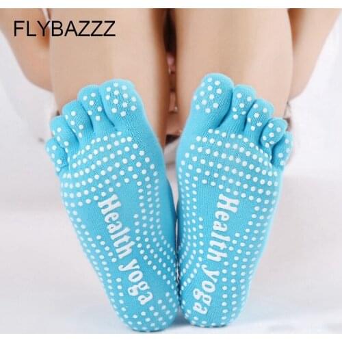 Women Professional Brand Yoga Socks Gym Pilates Ballet Cotton Toe Socks Fitness Sport Socks Anti slip Breathable Elastic Sock