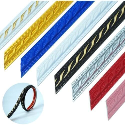 1M PVC Self-adhesive Skirting Plaster Line Waterproof Soft Wall Sticker For Door Mirror Frame TV Background ceiling Home Decor