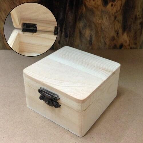 1pc Multifunction Plain Natural Wooden Storage Packing Box Storage Box Gift Box Jewelry Wooden Ring Holder Boxes