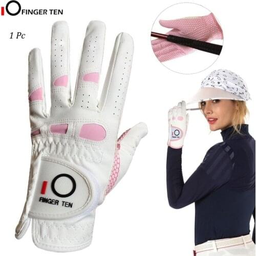 1 Pc Rain Grip Comfortable Womens Golf Gloves Ladies Left Right Hand Lh Rh All Weather Fit Size S M L XL