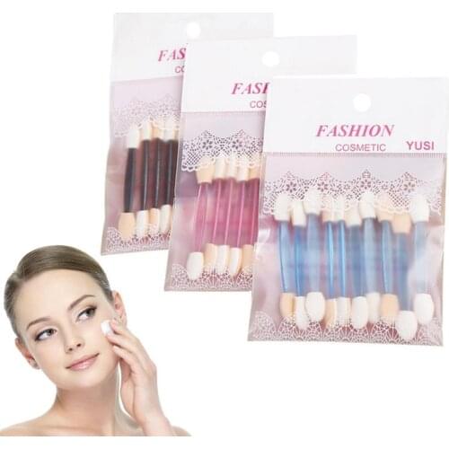 10pcs New Disposable Eyeshadow Applicator Professional Double Ended Sponge Portable Eye Shadow Brushes Beauty Makeup Tools
