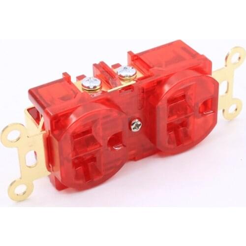 2pieces HIFI US AC Power Receptacle Socket, Gold Plating Wall outlet