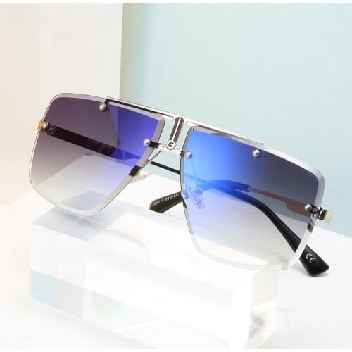 2021 Fashion Cool Style Frameless Gradient Sunglasses Simple Water Drop Lens Design Brand Female Sunglasses 5011