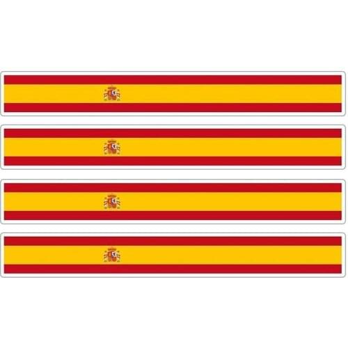 4X Car Stripe Motorcycle Racing Flag Sticker Waterproof Car Decal Bike Moto Tuning Spain Car Stickers 13cm*2cm
