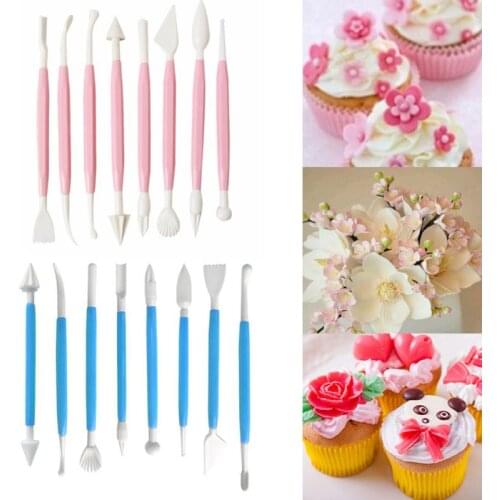 8pcs/set Baking Pastry Tools Plastic Dough Knife Icing Fondant Scraper Decorating Plain Smooth Jagged Edge Spatulas Cutter Tool