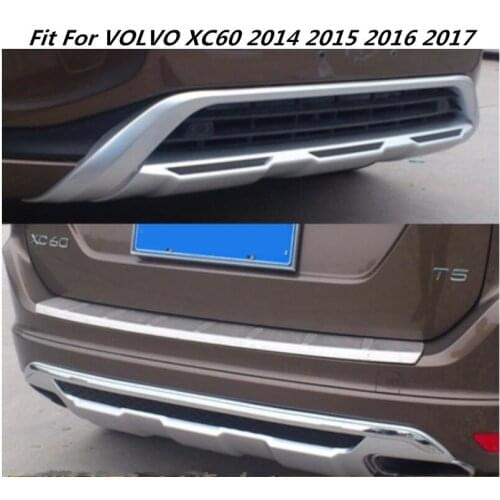 ABS Chrome finish Front + Rear Bumper Protector Guard Skid Plate Fit For VOLVO XC60 2014 2015 2016 2017