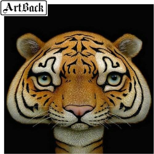 New tiger head 5d diy diamond painting square full 3d diamond embroidery mosaic for home decoration animals
