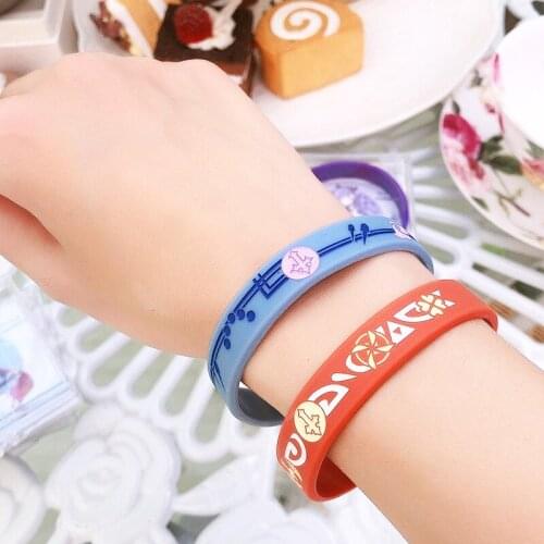Anime Games Genshin Impact Game Cosplay Prop Eye of God Element KLEE VENTI PAIMON QIQI Sweet Girl Literary Silicone Bracelet