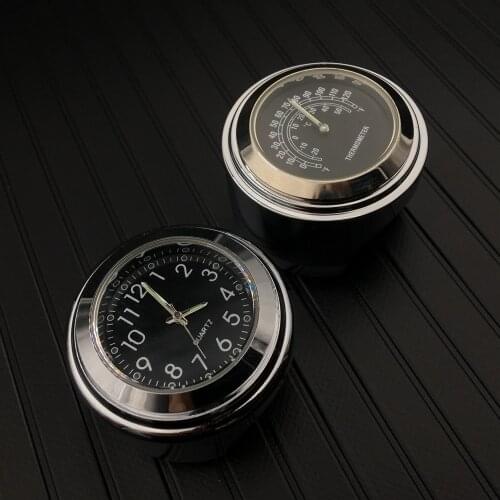 Universal 7/8" Waterproof Chrome Motorcycle Handlebar Mount Quartz Clock Watch Aluminum Luminous Clock Moto Black Accessories