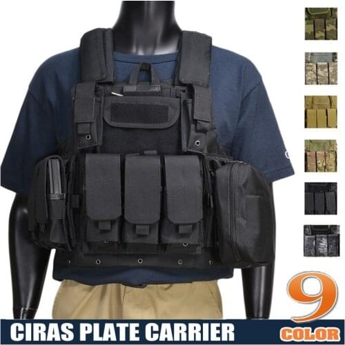 CQC Ciras Airsoft Combat Molle Vest Military Tactical Strike Plate Carrier Camouflage Paintball Wargame CS Hunting Assault Vest
