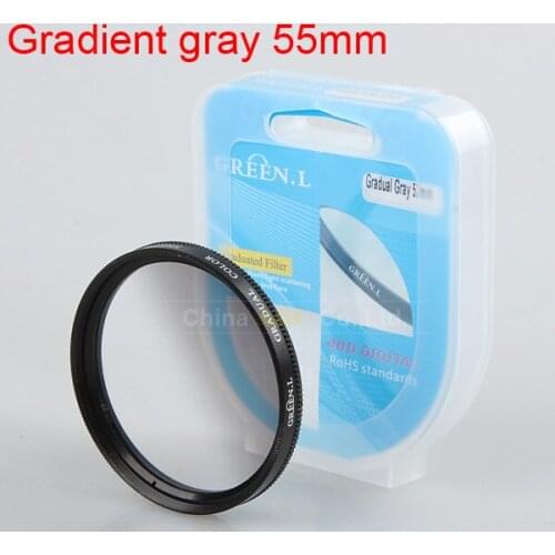 55mm Thread Mount Gradient Gray Camera Lens Filter for Canon EF-M 11-22mm STM & for Nikon AF-P 18-55mm Lens