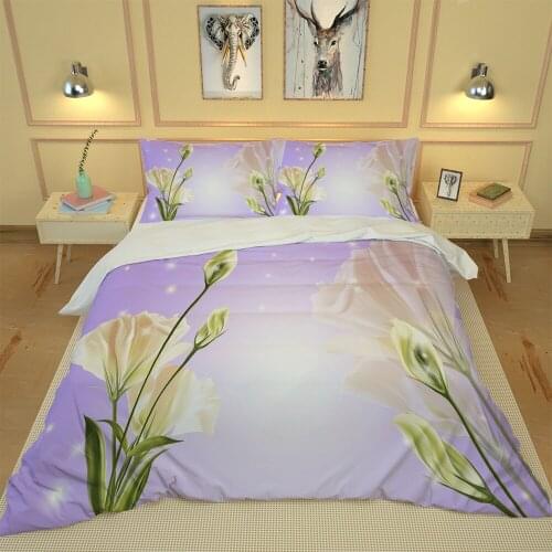 Photo high quality 3d bedding purple floral bedding Elegant Home Textile Bedding Set Bed Cover Bed Sheet
