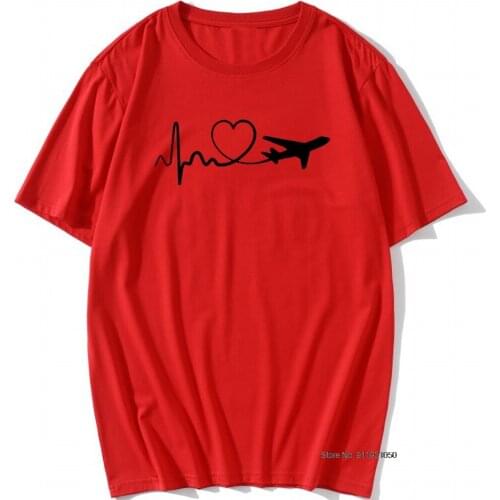 Unique Print Eat Sleep Travel Airplane Heartbeat Joke T shirt Husband Casual Short Sleeve O Neck Cotton Novelty T Shirts Men