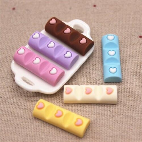 10pcs Cute New Resin Simulation Chocolate Flatback Cabochon For Kids DIY Jewelry/Craft Decoration,10*28mm