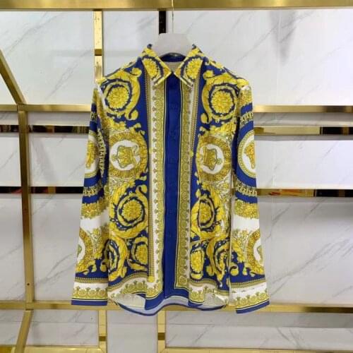 YK12279 Fashion Mens Shirts 2020 Runway Luxury famous Brand European Design party style Mens Clothing