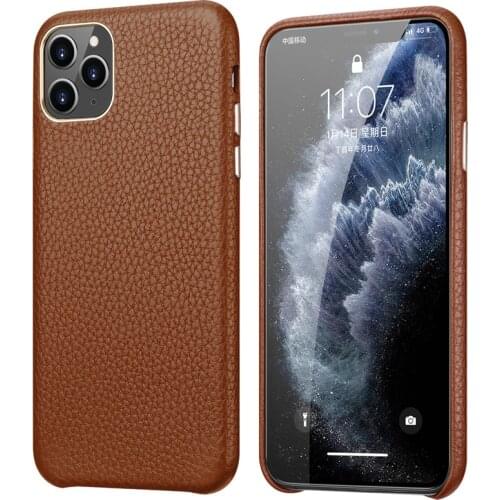 2020 New Hot Full Grain Genuine Leather Cover For Iphone 7 8 Plus X Xr Xs 11 Pro Max 5.8 6.1 6.5 Natural Cowhide Back Phone Case